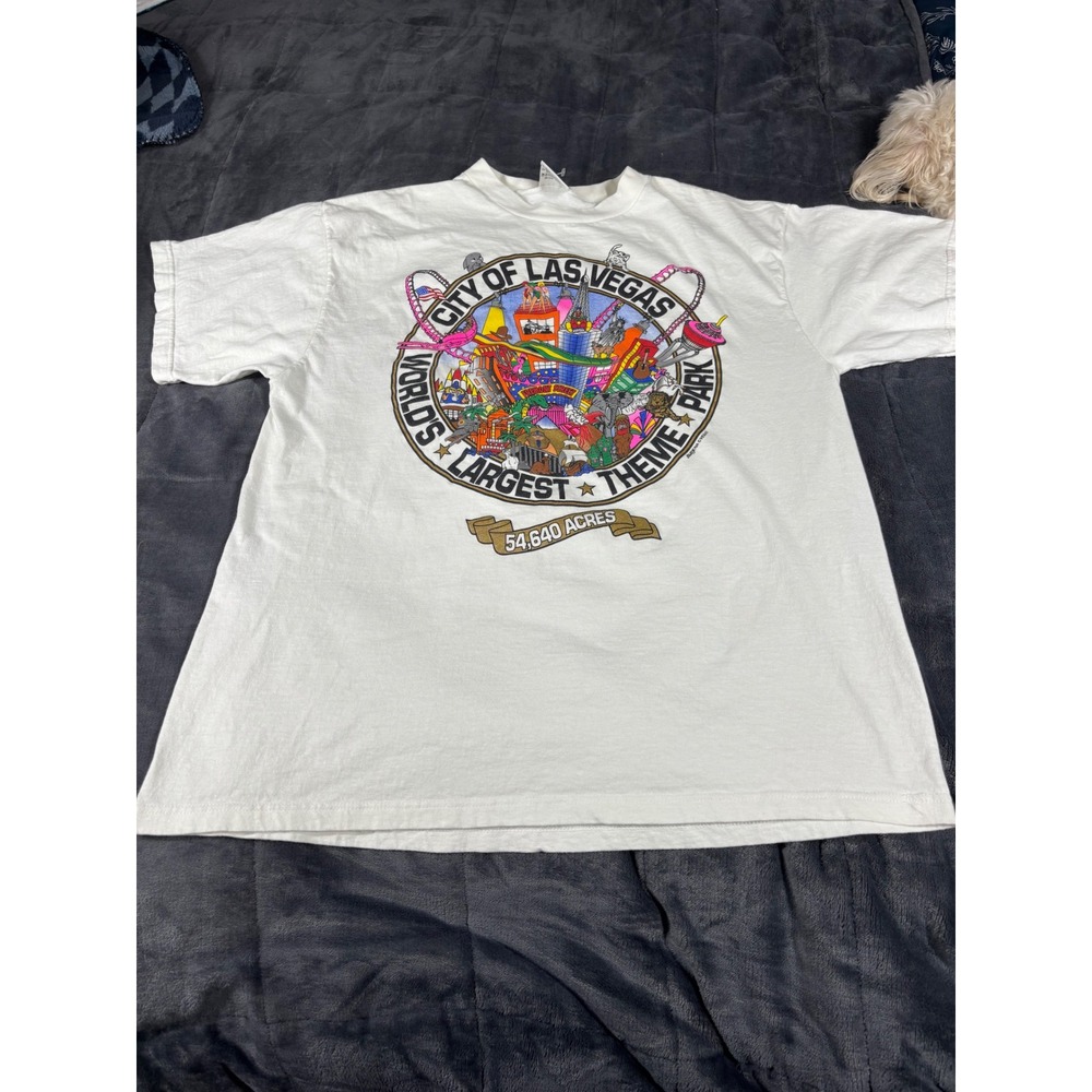 Vintage City of Las Vegas Worlds Largest Theme Park T Shirt X Large White Tultex